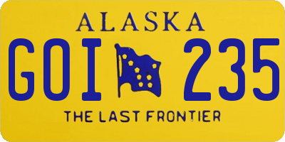 AK license plate GOI235