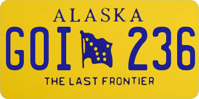 AK license plate GOI236
