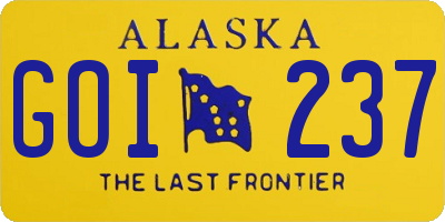AK license plate GOI237