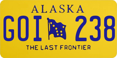 AK license plate GOI238