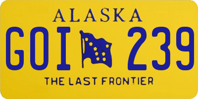 AK license plate GOI239