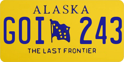 AK license plate GOI243
