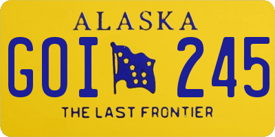 AK license plate GOI245