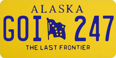 AK license plate GOI247