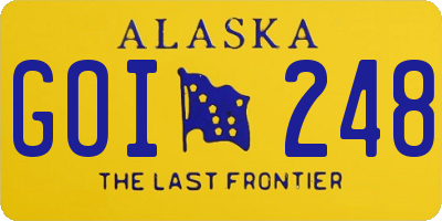 AK license plate GOI248