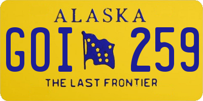 AK license plate GOI259