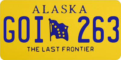 AK license plate GOI263