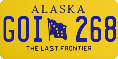 AK license plate GOI268