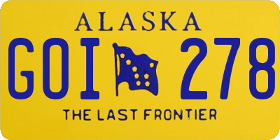 AK license plate GOI278