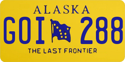 AK license plate GOI288