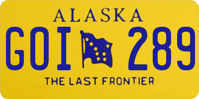 AK license plate GOI289