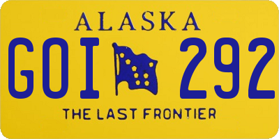 AK license plate GOI292
