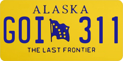 AK license plate GOI311
