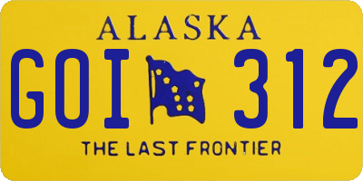 AK license plate GOI312