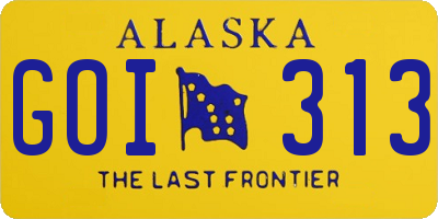 AK license plate GOI313