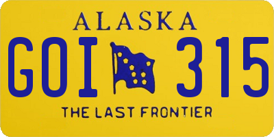 AK license plate GOI315