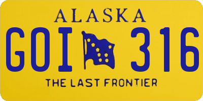 AK license plate GOI316