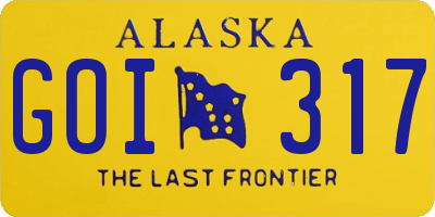 AK license plate GOI317
