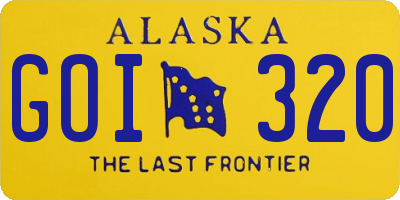 AK license plate GOI320