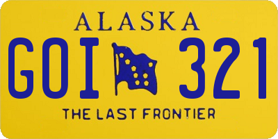 AK license plate GOI321