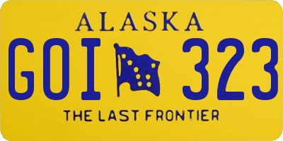 AK license plate GOI323