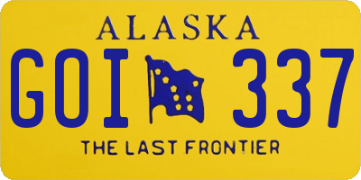 AK license plate GOI337