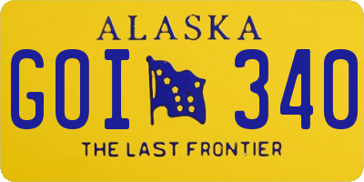 AK license plate GOI340