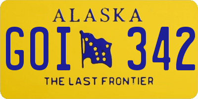 AK license plate GOI342