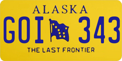 AK license plate GOI343