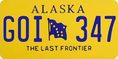 AK license plate GOI347
