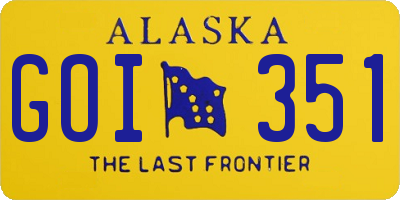 AK license plate GOI351