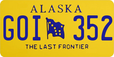 AK license plate GOI352