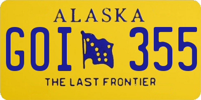 AK license plate GOI355