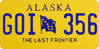 AK license plate GOI356