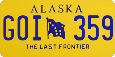 AK license plate GOI359