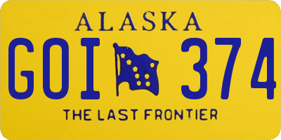 AK license plate GOI374