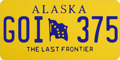 AK license plate GOI375