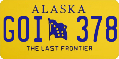 AK license plate GOI378