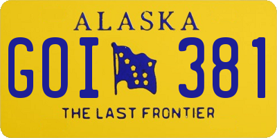AK license plate GOI381