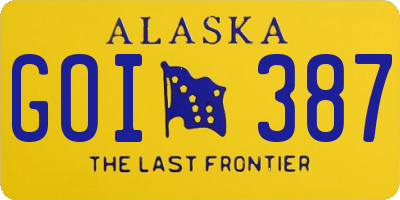 AK license plate GOI387