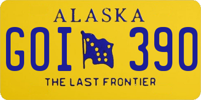 AK license plate GOI390