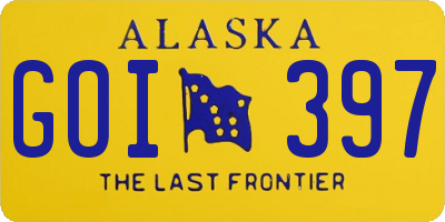 AK license plate GOI397