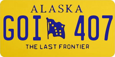 AK license plate GOI407