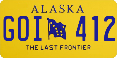 AK license plate GOI412