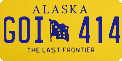 AK license plate GOI414