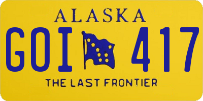 AK license plate GOI417