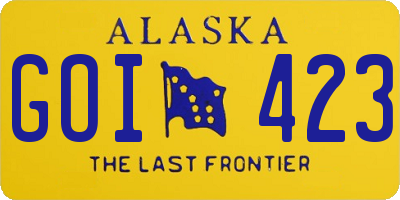 AK license plate GOI423