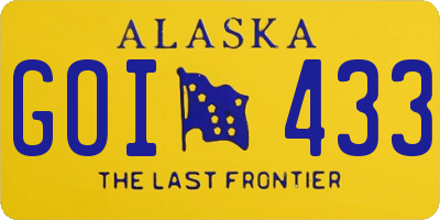 AK license plate GOI433