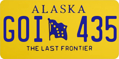 AK license plate GOI435