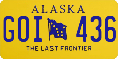 AK license plate GOI436